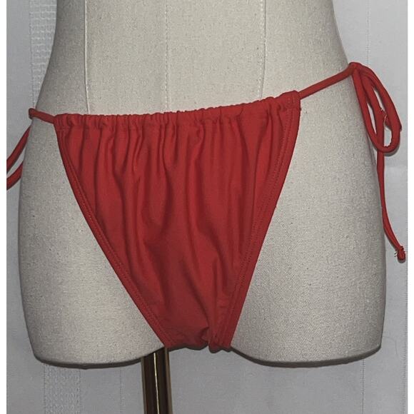 Sports Illustrated Swimsuit String Tie Side Bikini Bottom Flame Red Size L - Picture 14 of 15